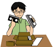 「受付確認メール」の内容をご確認頂き、元メディア(テープ等)を梱包